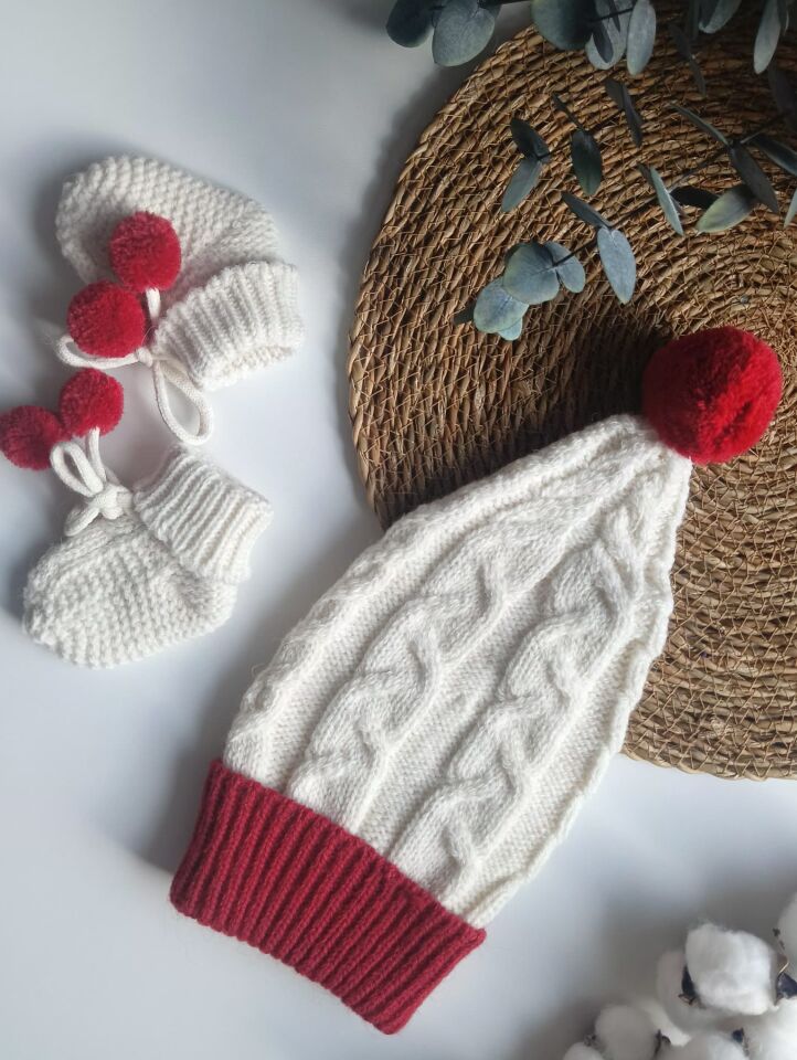 Chiristmas Unisex Şapka Hat Set